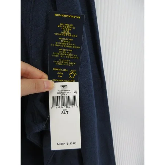 Ralph Lauren Polo Sweatshirt XXXL Tall Shawl Pullover Preppy 3XLT NEW
